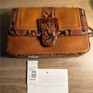 Brahmin Cognac Saguaro Rosalie Crossbody